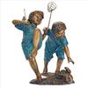 Design Toscano Double Trouble, Fishing Boys Cast Bronze Garden Statue PN7504